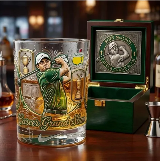 Discover Rory McIlroy Career Grand Slam Whiskey Glass
