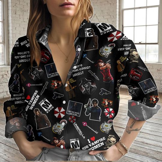 Resident Evil Requiem Blouse Shirt, Leon S. Kennedy Bingo Women Shirt, Resident Evil 9 Fan Shirt, Horror Game Shirt