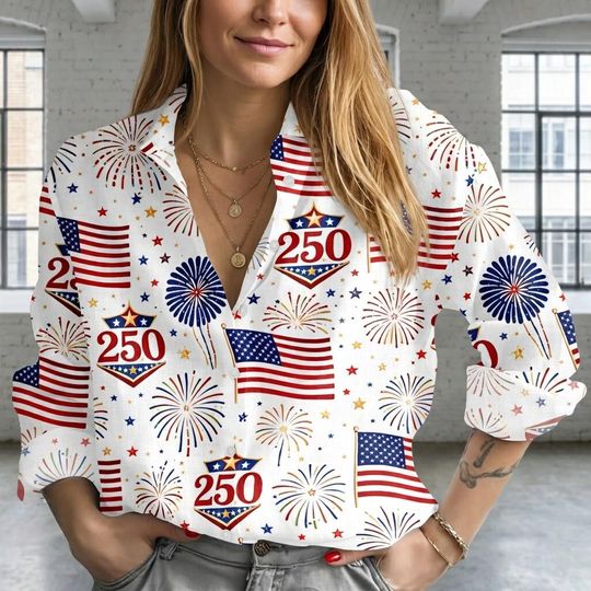 Discover USA 250th Anniversary Women Shirt, Semiquincentennial Casual Shirt, Retro American Flag 1776 Women Tops, 4th Of July Shirt, Patriotic Gift