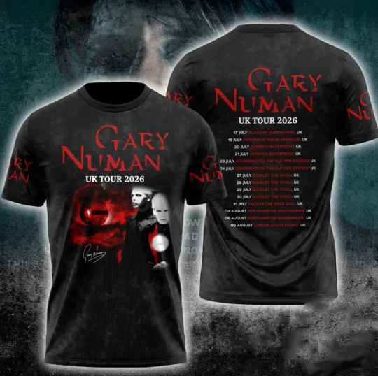Discover New!! Gary Numan UK Tour 2026 AOP 3D T-Shirt Full Size LI474