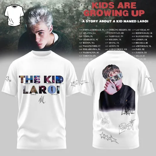 Discover THE-KID-LAROI Kids Are Growing Up Tour 2026 3D Shirt