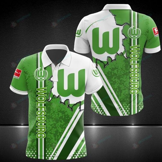Discover VfL Wolfsburg Green White Polo Shirt