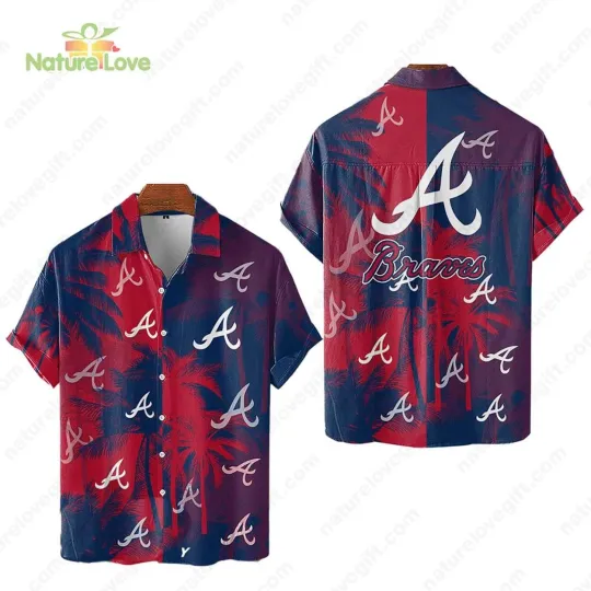 Discover Atlanta Baseball Team Bravess Tropical Palm Trees Hawaiian Shirt