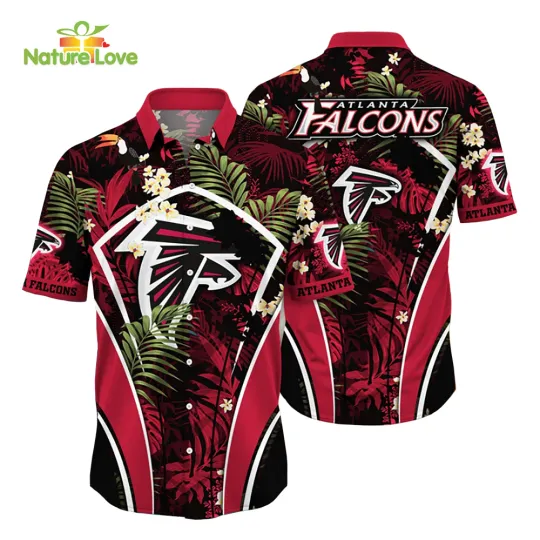 Discover Atlanta Football Team Falconss Flower Tropical Hawaiian Shirt