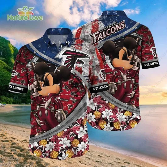 Discover Atlanta Football Team Falconss Mickey Mouse Super Adventure Hawaiian Shirt