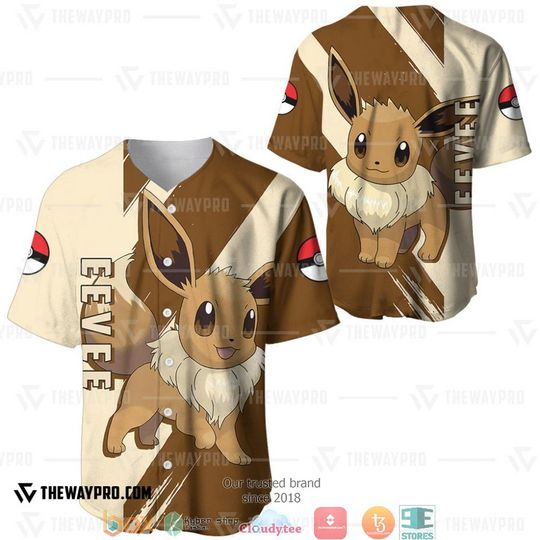 Discover PKM Eevee Brown Baseball Jersey
