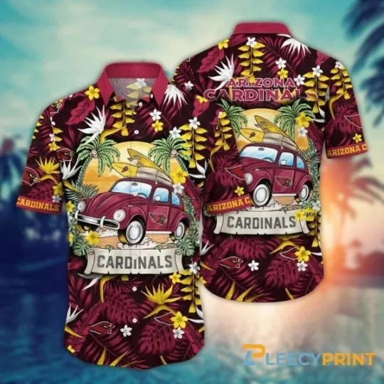 Discover Arizonna Football Team Cardinalss Hawaii Shirt Car Plam Tree Aloha Shirt, Unisex