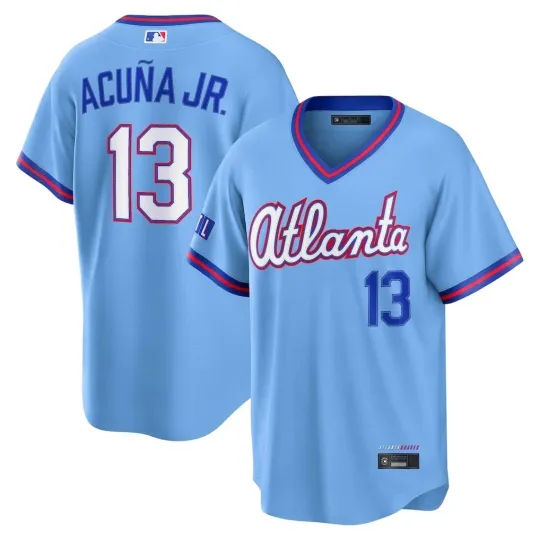 Discover Men's/Youth Bravess Ronald Acuna Jr. #13 Blue 2026 City Connect Stadium Jersey