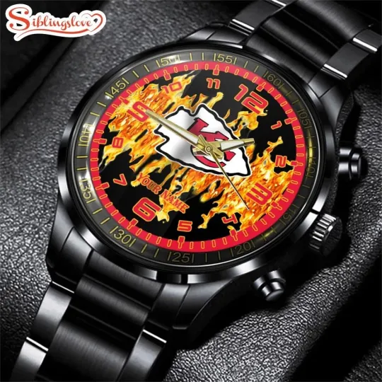 Discover Custom Name Kansas City Football Team Chiefss 3D Football Sport Black Stainless