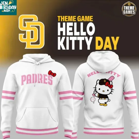 Discover San Diego Padre Hello Kitty Night 2026 Theme Game 3D Hoodie