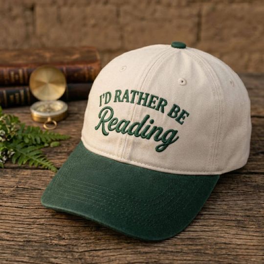 I'd Rather Be Reading Embroidered Trucker Hat | Bookworm Cotton Cap