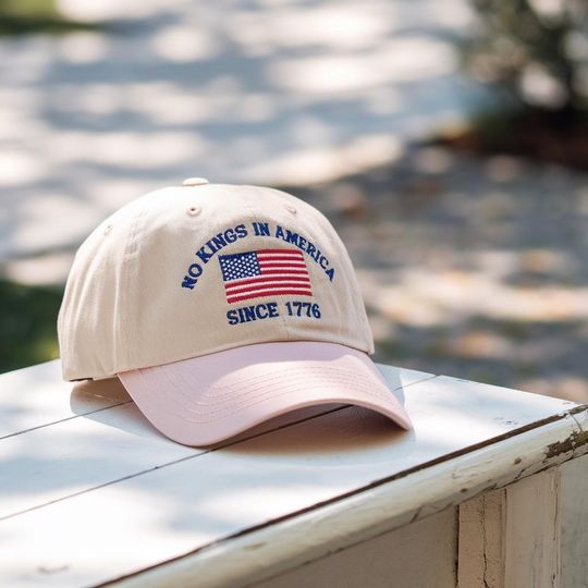 Embroidered Hat Gift For Anti MAGA, No Kings In America Embroidered Hat