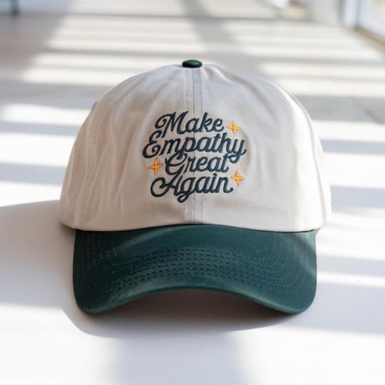 Embroidered Make Empathy Great Again Vintage Washed Hat, Anti Racism Cap, Political Protest Hat, Democracy Hat