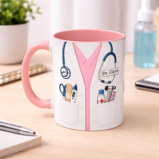 3D Embossed Doctor Mug - Personalized Medical Coffee Cup, Nurse & Physician Appreciation Gift