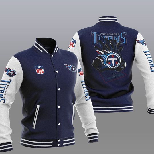 Discover football Tennessee Titans Navy Blue Baseball Jacket