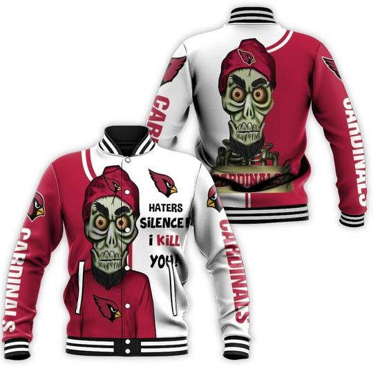 Discover football Arizonna Cardinals Red White Baseball Jacket