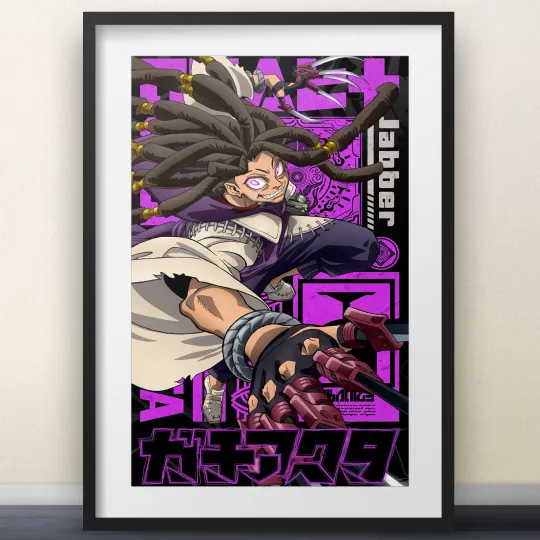 Jabber Wonger Anime Key Visual Poster, Shonen Jump Manga Vertical Poster