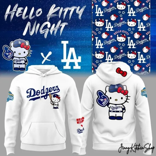 Discover 2026 Los Angeles City Dodger x Hello Kitty Special Hoodie