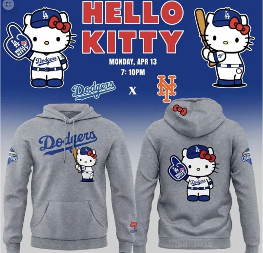 Discover Dodgers x Hello Kitty Hoodie