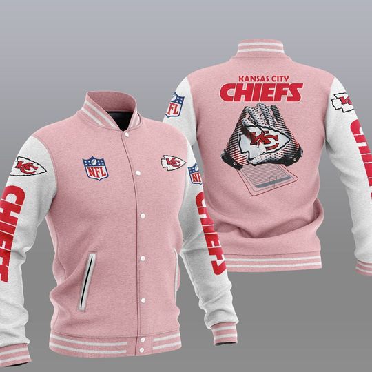 Discover football Kansas City Chiefss Pink Baseball Jacket