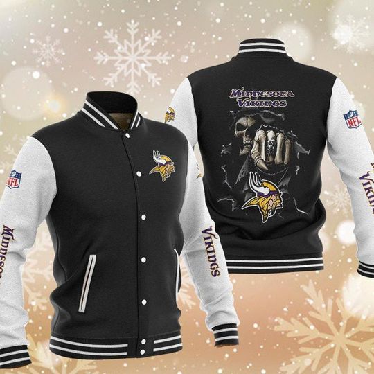 Discover football Minnesota Vikingss Black Hades Baseball Jacket