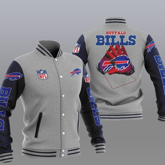 Discover football Buffalo Billss Grey Baseball Jacket