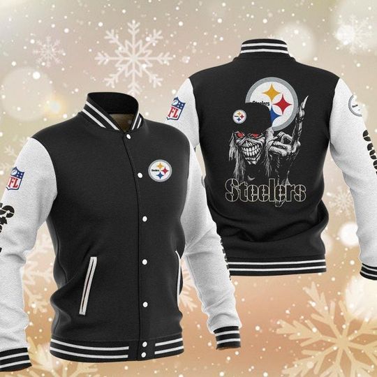 Discover football Pittsburgh Steeler Maiden Black Baseball Jacket