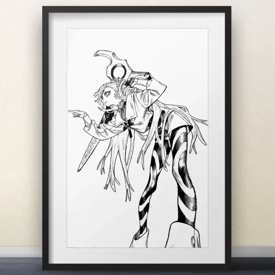 Discover Riyo Reaper Sketch Art Poster by Urana Kei - Gachiakuta Anime Manga