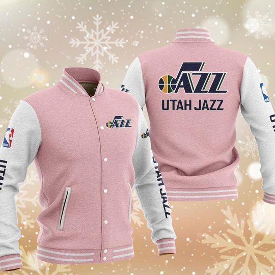 Discover Utah Jazsz Pink Baseball Jacket