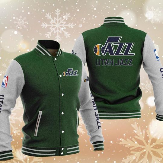 Discover Utah Jazzs Green Baseball Jacket