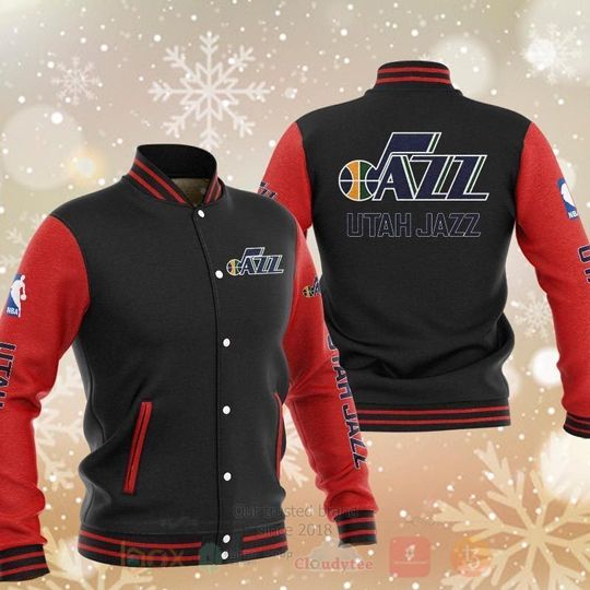 Discover Utah Jazzs Black Red Baseball Jacket