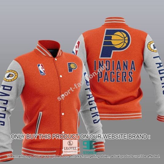 Discover Indiana Pacerss Orange Gray Baseball Jacket
