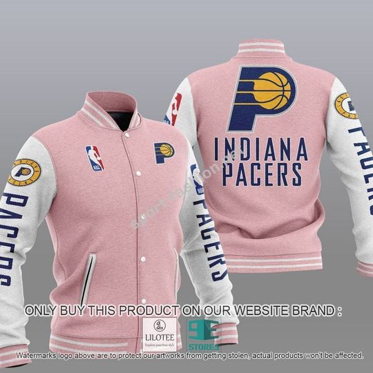 Discover Indiana Pacerss Pink White Baseball Jacket