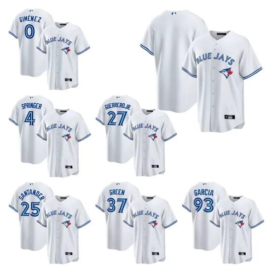 Discover Men's/Youth Blue Jays White Home Replica Baseball Jersey