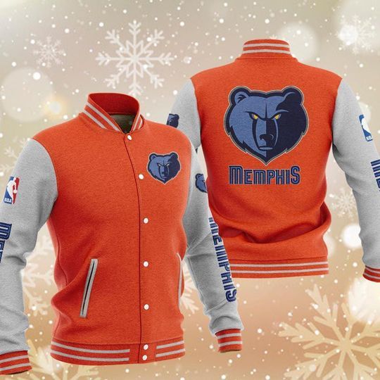 Discover Memphis Grizzliess Orange Gray Baseball Jacket