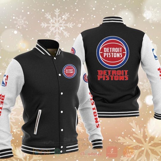 Discover Detroit Pistonss Black White Baseball Jacket