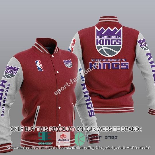 Discover Sacramento Kingss Red Gray Baseball Jacket