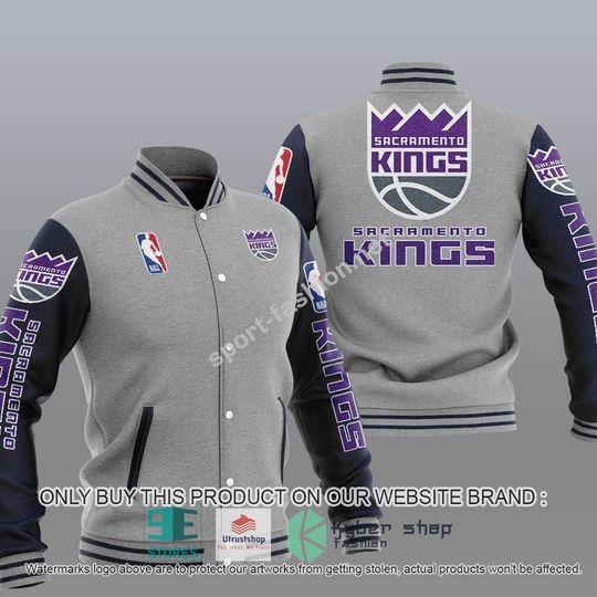 Discover Sacramento Kingss Gray Black Baseball Jacket
