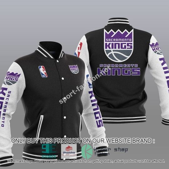 Discover Sacramento Kingss Black White Baseball Jacket