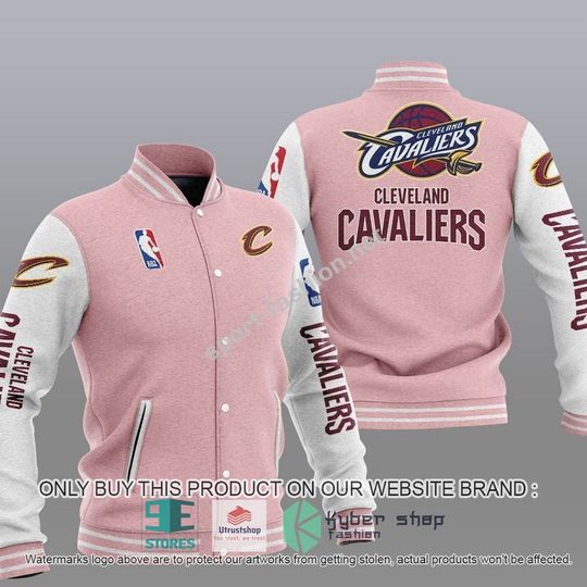 Discover Cleveland Cavalierss Pink White Baseball Jacket V2