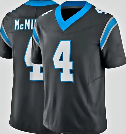 2026 NEW Tetairoa McMillan #4 Carolina Panthers Black Custom Jersey