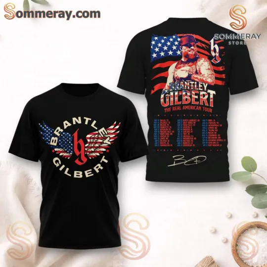 Brantley Gilbert The Real American Tour 2026 AOP T-Shirt