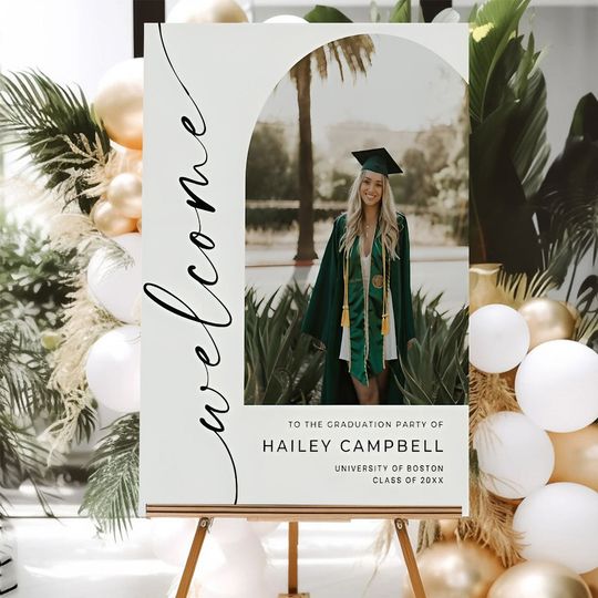 Discover Personalized Graduation Welcome Sign, Custom Photo Grad Party Welcome Sign