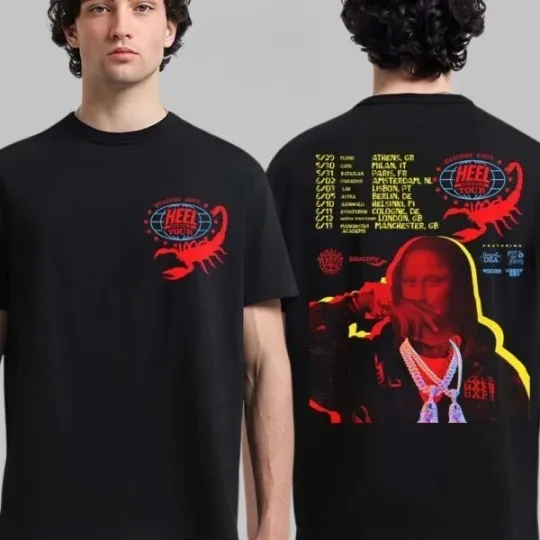 Discover Westside Gunn Heel The World Tour 2026 T-Shirt Dates Two Sided Tee