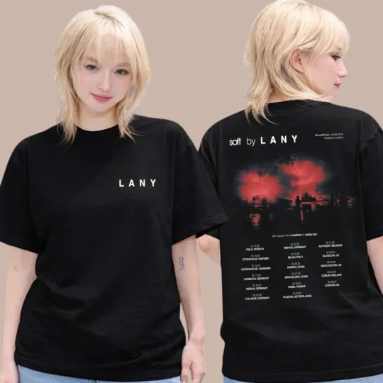 Discover Lany Soft Tour EU UK 2026 With Weathers Band & Maisy Kay Tour Dates T-Shirt