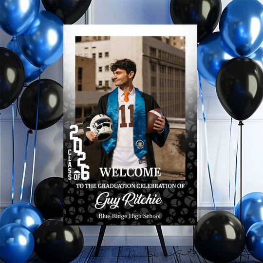 Discover Custom Photo Graduation Welcome Sign - Personalized Sport Welcome Sign - Class Of 2026