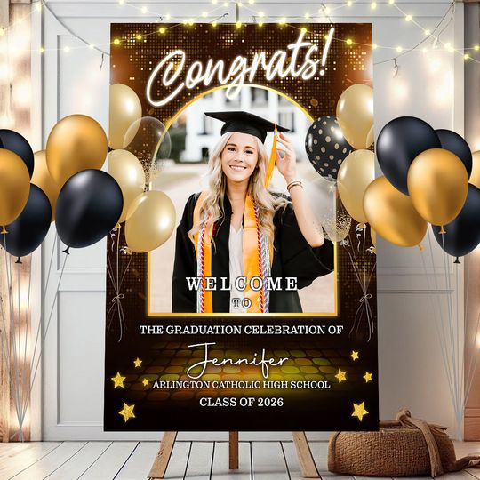 Personalized Graduation Welcome Sign - Custom Photo Graduation Gifts