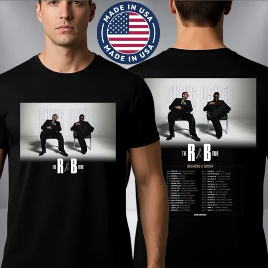 Discover Chris Brown Usher The R&B Tour Shirt 2026 Raymond & Brown Two Sided Stadium Tee