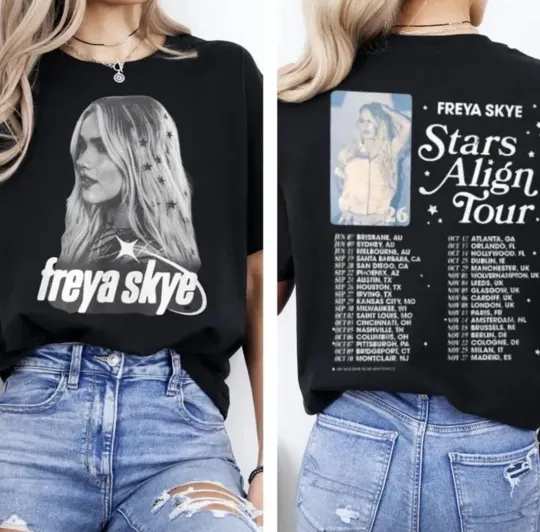 Discover Freya Skye Stars Align Tour September 2026 Double Sided T-Shirt