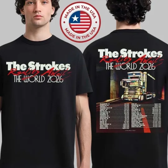 The Strokes Reality Awaits Tour 2026 Double Sided T-Shirt